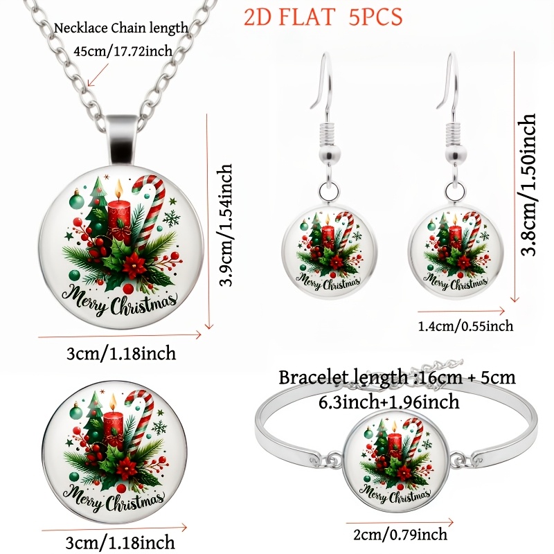 5pc Christmas Candle and Candy Cane Themed Women's Set